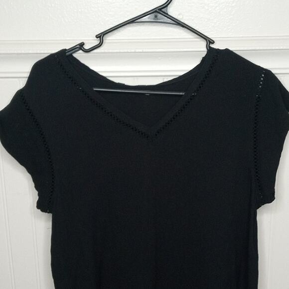 Buffalo David Bitton NWT Black Blouse With Lattice Detail Womens Size Medium - Picture 8 of 8